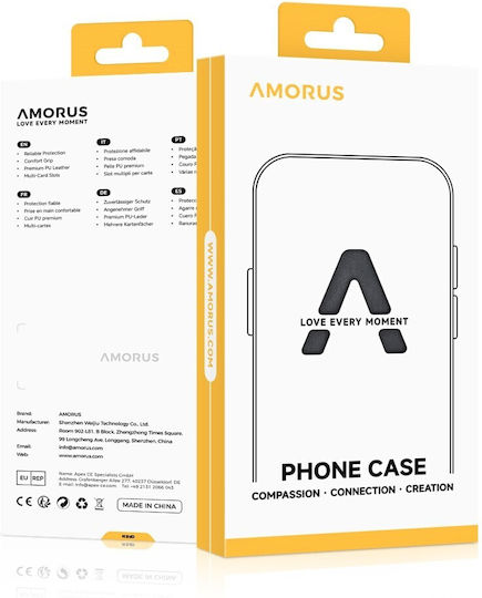 Amorus Umschlag Rückseite Silikon Blau (iPhone 17 Pro)