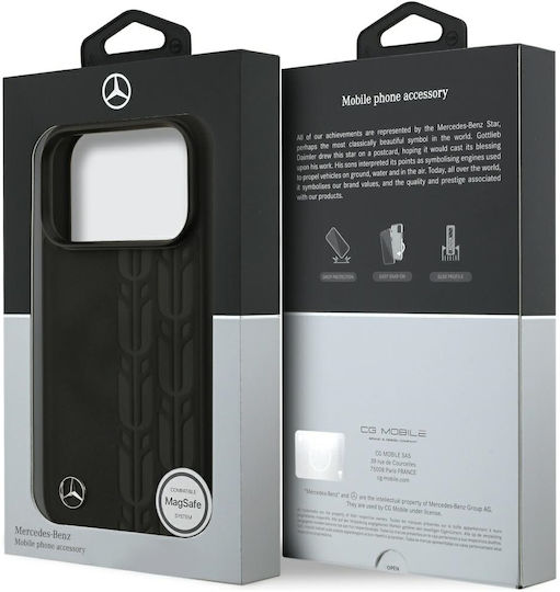 Mercedes-Benz Umschlag Rückseite Leder Schwarz (iPhone 17 Pro)