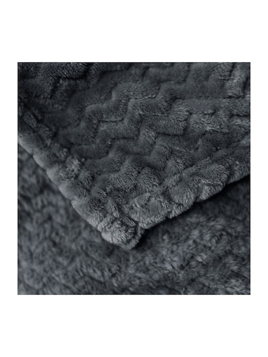 SpitiBazaar Κουβέρτα Fleece Διπλή 215x230εκ. Ανθρακί