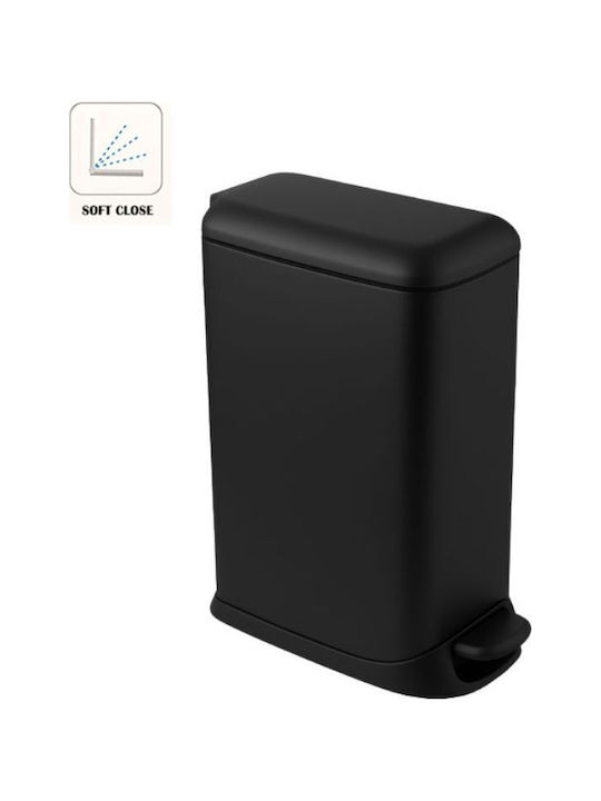 Vesta Inox Καλαθάκι Μπάνιου Soft Close 12lt Μαύρο
