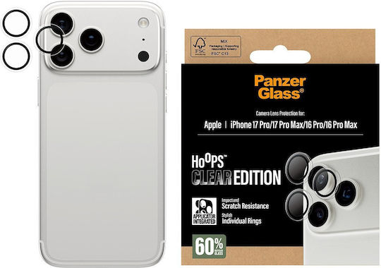 PanzerGlass Hoops Camera Protection Membrane Transparent for the iPhone 16 Pro, iPhone 16 Pro Max