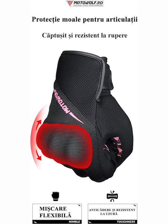 Motowolf MDL0322B De vară De damă Mănuși de motocicletă Negre