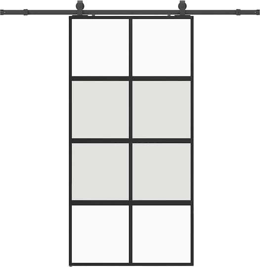 Vidaxl Σετ Συρόμενης Πόρτας Υλικό Μαύρο 102,5x205 Cm Vidaxl Σετ Συρόμενης Πόρτας Υλικό Μαύρο 102,5x205 Cm