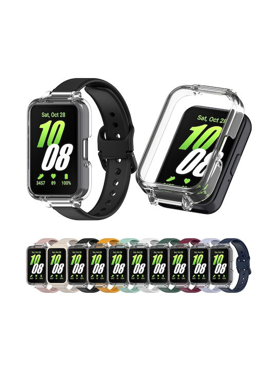 Θήκη Ρολογιού Μισής Κάλυψης Samsung Galaxy Fit 3 + Σετ Λουριού Σιλικόνης Μαύρο Θήκη Ρολογιού Μισής Κάλυψης Samsung Galaxy Fit 3 + Σετ Λουριού Σιλικόνης Μαύρο