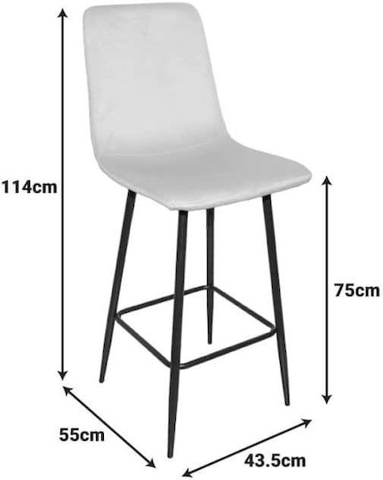 Hocker Bar Gepolstert mit Stoff Grato Olive 43.5x55x114cm