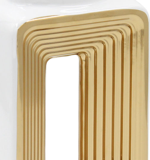 Keskor Βάζο Κεραμικό Λευκό Φ14xΥ27cm