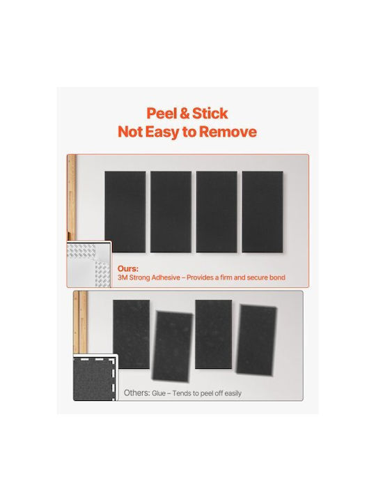 3D Wall Panels Adhesive Black 59.944x29.972cm 4 Pieces