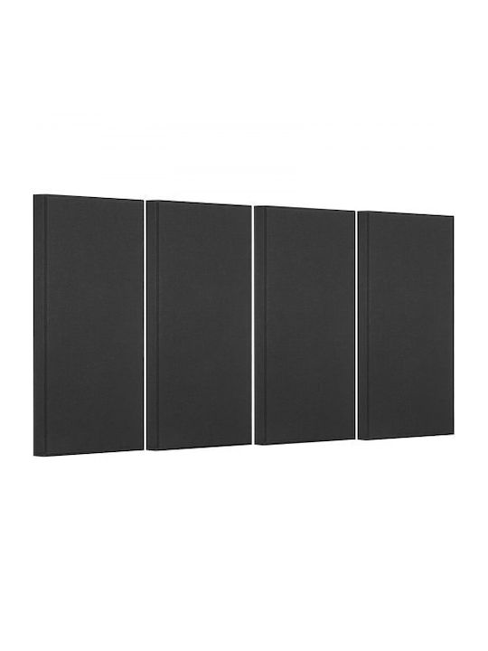 3D Wall Panels Adhesive Black 59.944x29.972cm 4 Pieces