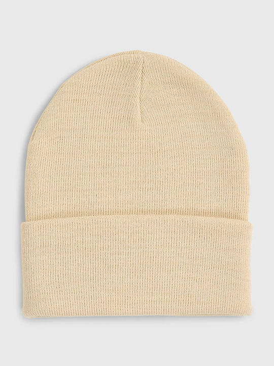 Beanie Unisex Beanie Knitted in Beige color
