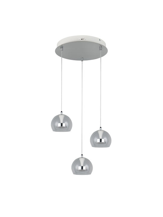 Trio Lighting Flynt Κρεμαστό Φωτιστικό Ασημί