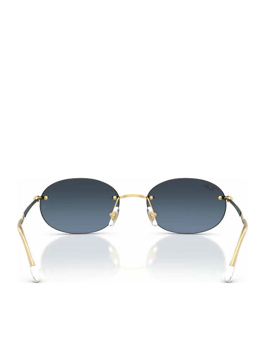 Ray Ban Women's Sunglasses with Gold Metal Frame and Blue Gradient Lens RB3767 001/4C