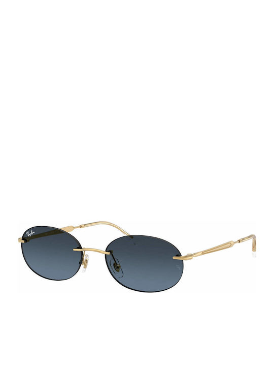 Ray Ban Women's Sunglasses with Gold Metal Frame and Blue Gradient Lens RB3767 001/4C