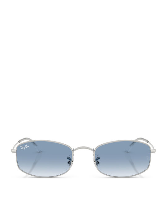 Ray Ban Sunglasses Silver with Metal Frame & Blue Lens