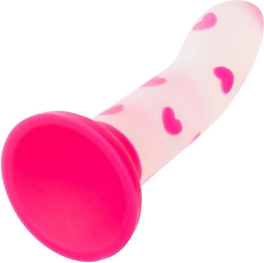 Calexotics Glow In Dark Реалистично дилдо Със смукателна чашка Розов 15.25см