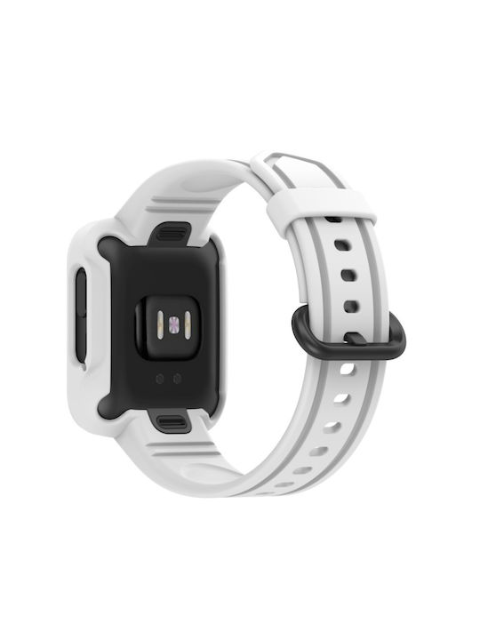 Λουρακι Σιλικονης Προστατευτικο Πλαισιο Xiaomi Mi Watch Lite Xiaomi Mi Watch Lite 2 White