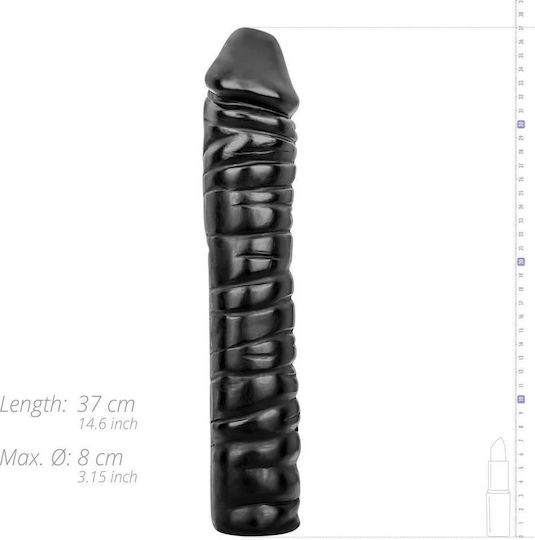 All Black Raps Ρεαλιστικό Dildo Μαύρο 38cm