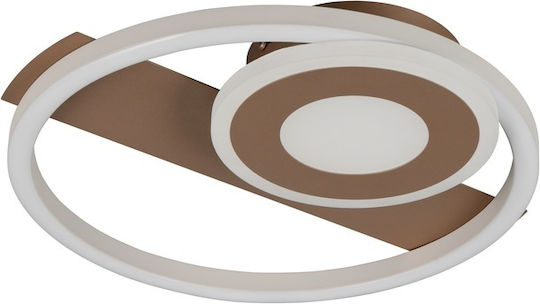 Trio Lighting Πλαφονιέρα Οροφής Καφέ με Ενσωματωμένο LED