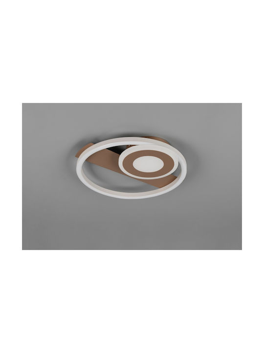 Trio Lighting Πλαφονιέρα Οροφής Καφέ με Ενσωματωμένο LED