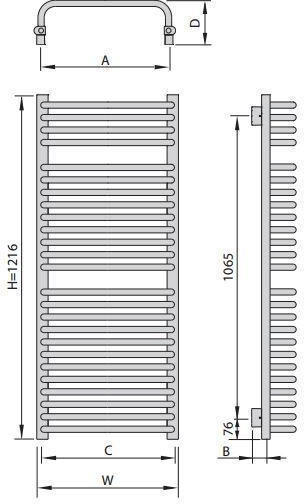 Enix Towel Rail Bathroom 500x1200 White