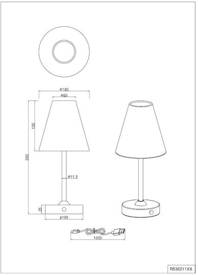 Trio Lighting Metal Table Lamp LED with White Shade and Base