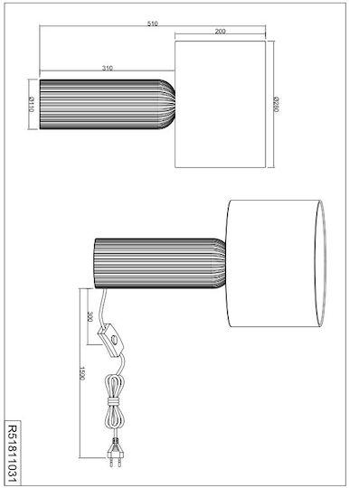 Trio Lighting Κεραμικό Πορτατίφ με Λευκό Καπέλο και Βάση