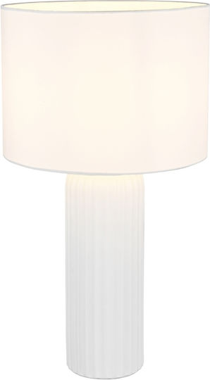 Trio Lighting Ceramic Table Lamp with White Shade and Base