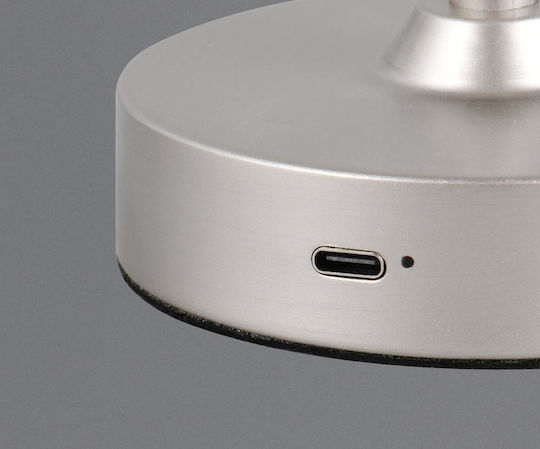 Trio Lighting Metall Tischlampe LED mit Silber Schirm und Basis