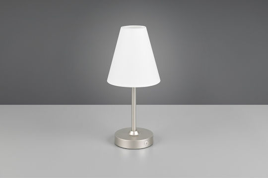 Trio Lighting Metall Tischlampe LED mit Silber Schirm und Basis