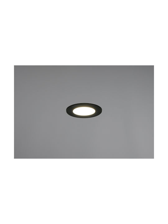 Trio Lighting Himal Πλαστικό Χωνευτό Σποτ με Ενσωματωμένο LED και Φυσικό Λευκό Φως Μαύρο 1τμχ