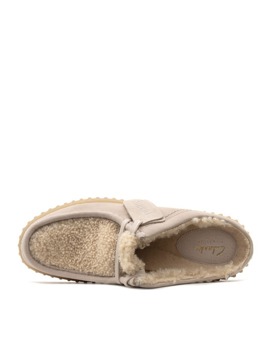 Torhill Leather Mules with High Heel in Beige Color