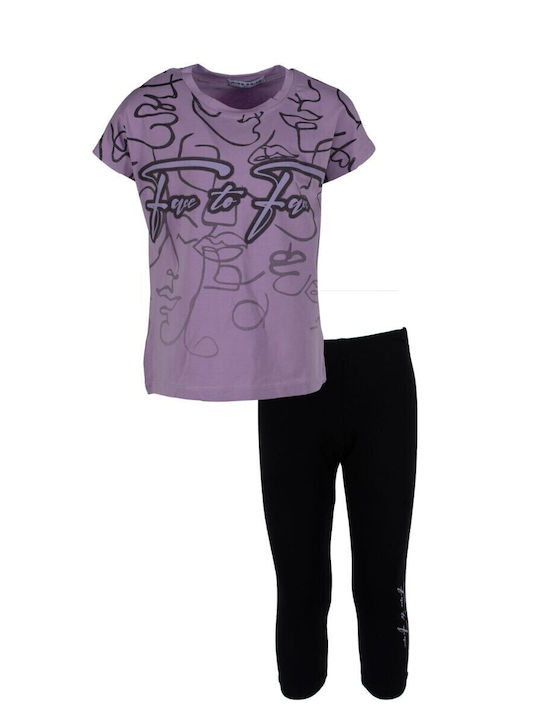 Kinder-Set mit Leggings Sommer 2Stück Lilac