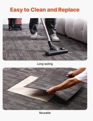 Vevor Set Plastic Floor with 24 Tiles 6mm L61cmxW61cm Gray