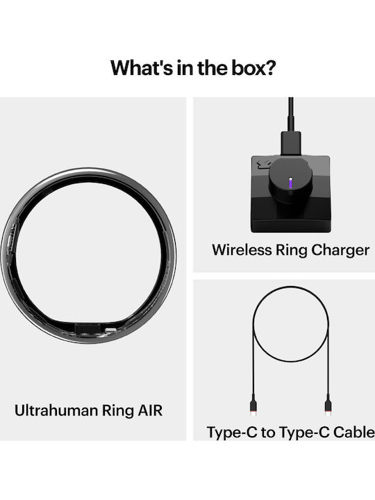 Ultrahuman Inel Inteligent 16.1mm Impermeabil Argintiu UHRA-AS-05