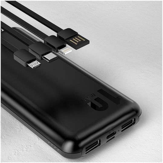 Dudao K6Pro Power Bank 10000mAh with 2 USB-A Ports Black