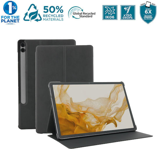 Mobilis Re.life Flip Cover Μαύρη (Galaxy Tab S10, Galaxy Tab S9 FE)