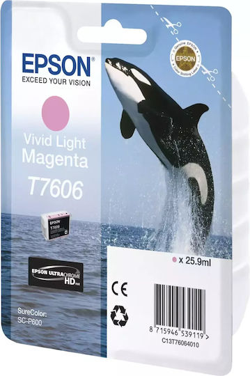 Epson T7606 Γνήσιο Μελάνι Εκτυπωτή InkJet Ανοιχτό Ματζέντα (C13T76064N10)