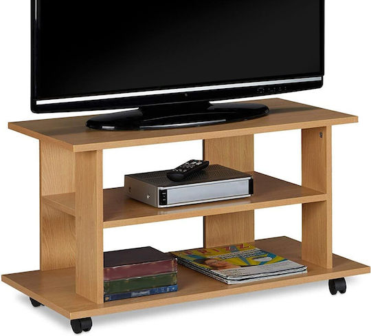 Stand TV cu Roți Stejar L80xA40xÎ45cm