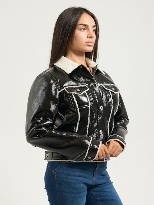 Damen Bikerjacke Schwarz