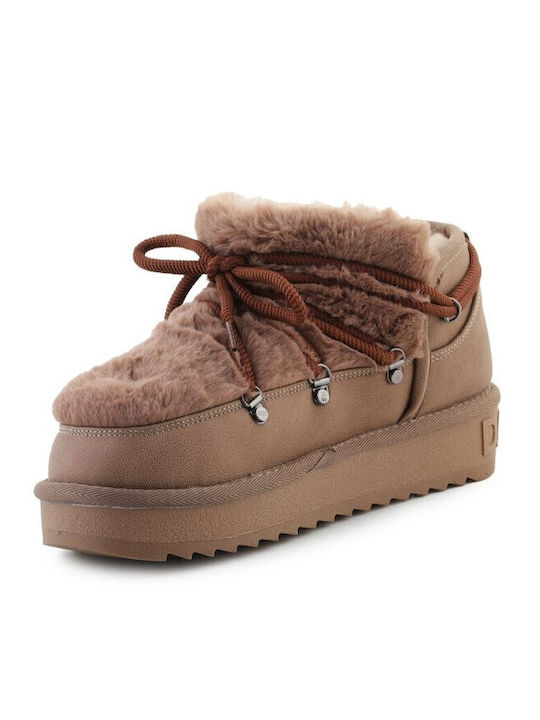Nordic Trk Women's Ankle Boots with Fur Brown