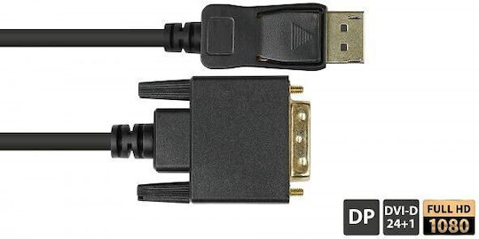 Good Connections Кабел DVI-D мъжки - DisplayPort мъжки 5м Черен (DP-DVI5)