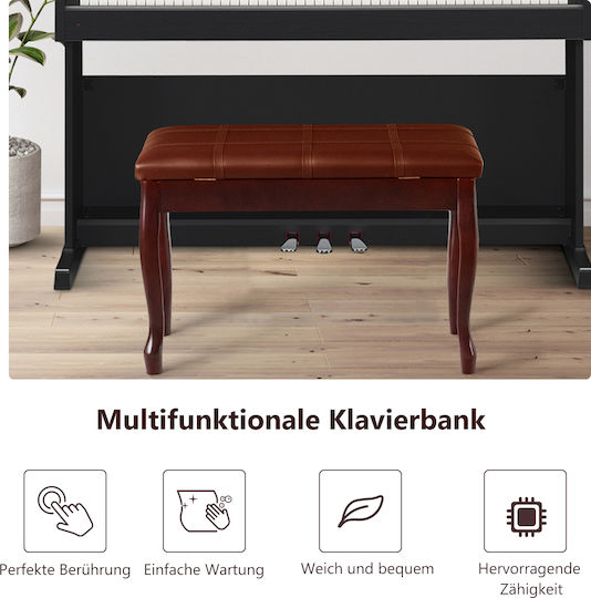 Costway Καρέκλα Πιάνου Μ75xΠ35xΥ49-49cm