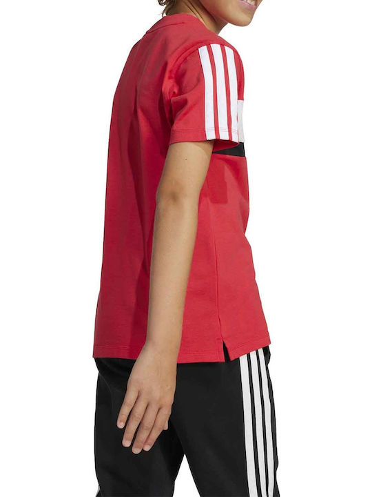 Kids' T-shirt Red Essentials Tiberio 3-Stripes
