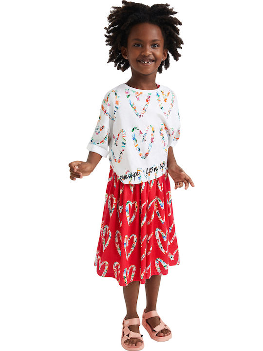 Kids' Shirt Short Sleeve White Heart