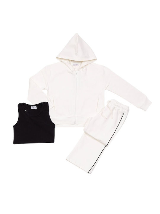 Kinder Sweatpants Set - Jogginganzug Weiß 3Stück