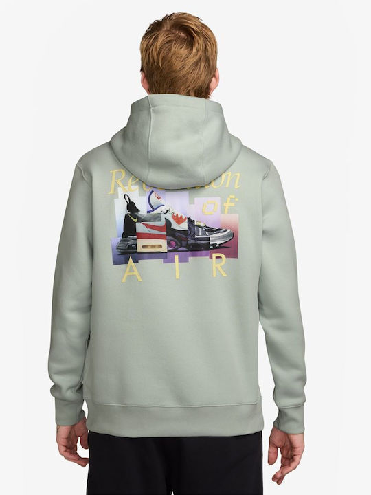 Nike Sportswear Club Φούτερ Πρασινο με Κουκούλα