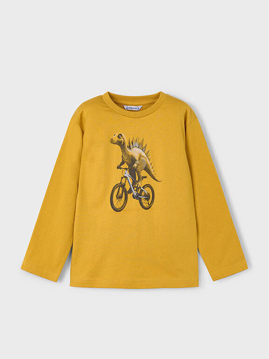 Kids' Shirt Long Sleeve Mustard Dino