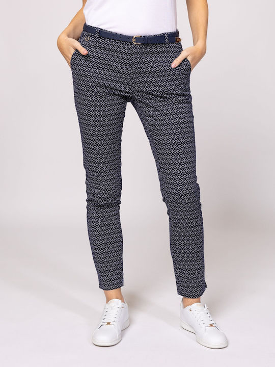 Women's Fabric Trousers Slim Fit Gray