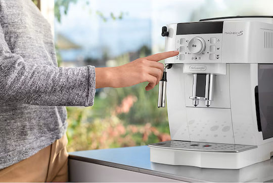 De'Longhi Magnifica Start Αυτόματη Μηχανή Espresso 1450W Πίεσης 15bar με Μύλο Άλεσης Λευκή
