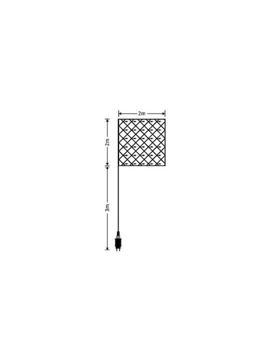 144 Lămpițe LED 2m. x 200buc Alb cald tip Plasă 1buc 2x2m