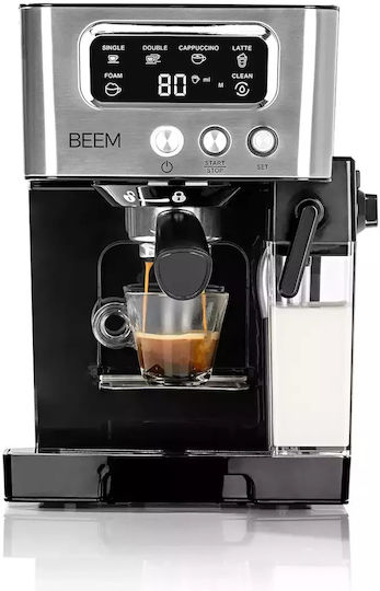 Beem Mașină de Espresso 1450W Presiune 15bar pentru Cappuccino Argintie